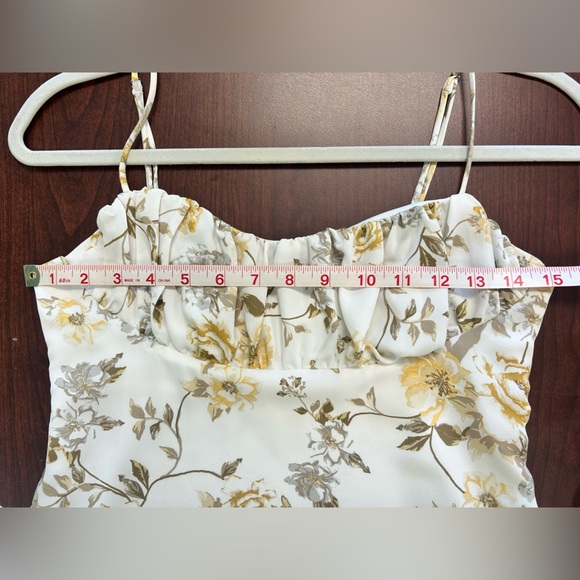 Urban Outfitters Floral Mini Dress - Cream and Gold - Picture 3 of 4